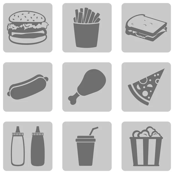 Set van fast food pictogrammen — Stockvector