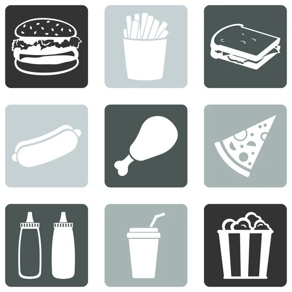 Set of Fast Food Icons — Stock Vector