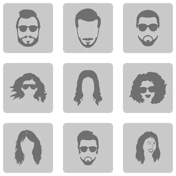 Conjunto de peinados iconos — Vector de stock