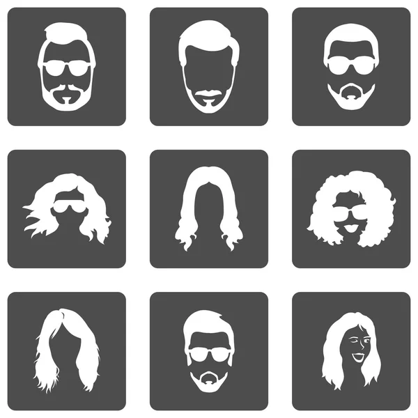 Set of Hairstyles Icons — Stock Vector