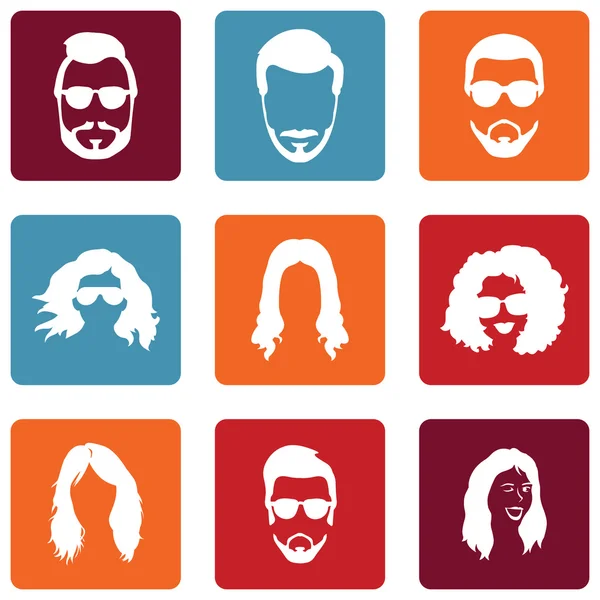Set of Hairstyles Icons — Stock Vector