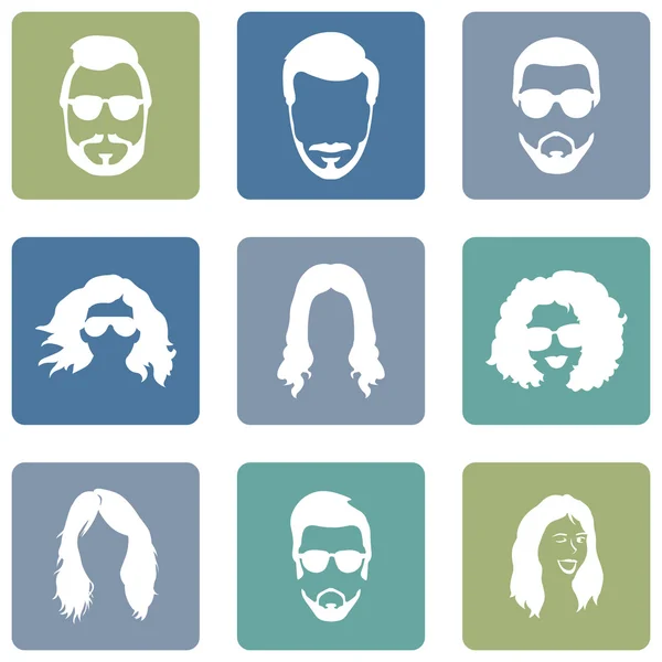 Set of Hairstyles Icons — Stock Vector