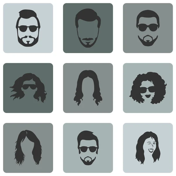 Set of Hairstyles Icons — Stock Vector