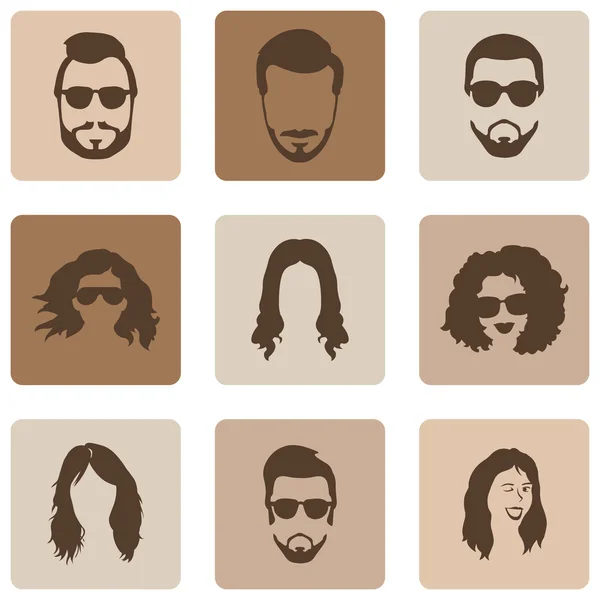 Conjunto de peinados iconos — Vector de stock