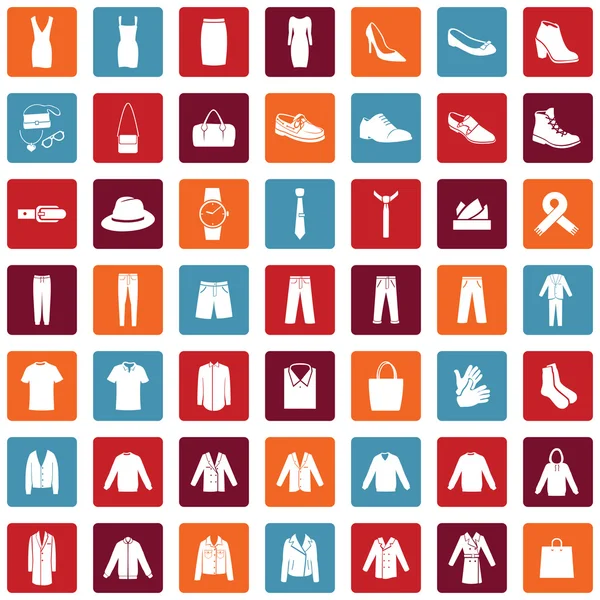 Set of 49 Clothes Icons — Stock Vector