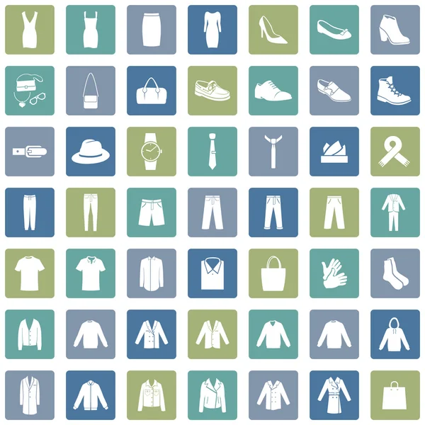 Set di 49 icone di abbigliamento — Vettoriale Stock