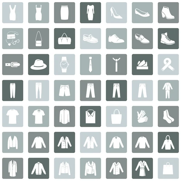 Conjunto de 49 iconos de ropa — Vector de stock