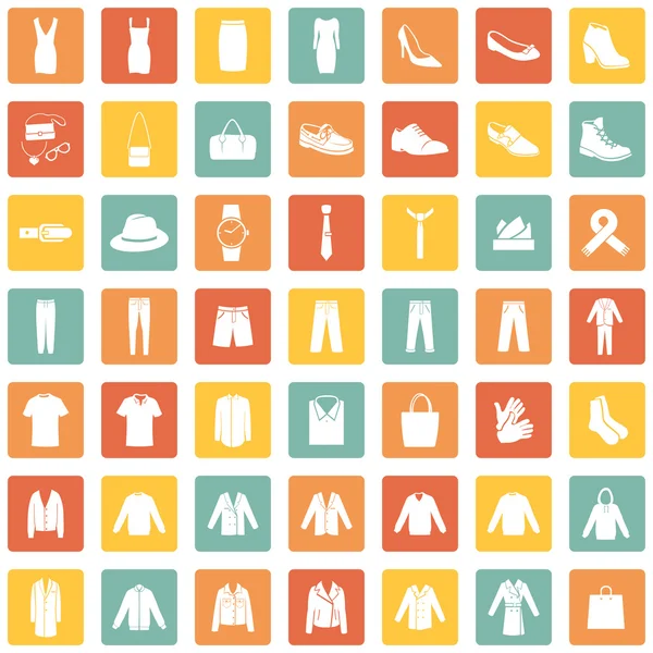 Set of 49 Clothes Icons — Stock Vector