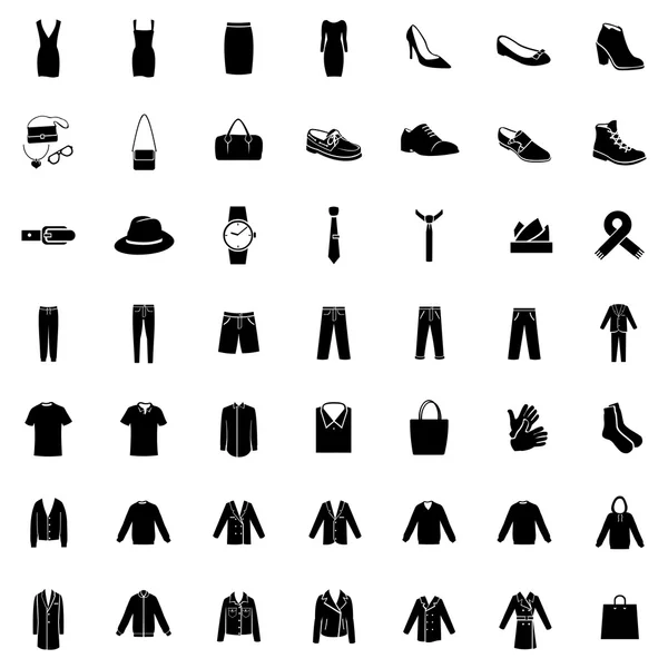 Sada ikon 49 oblečení — Stockový vektor