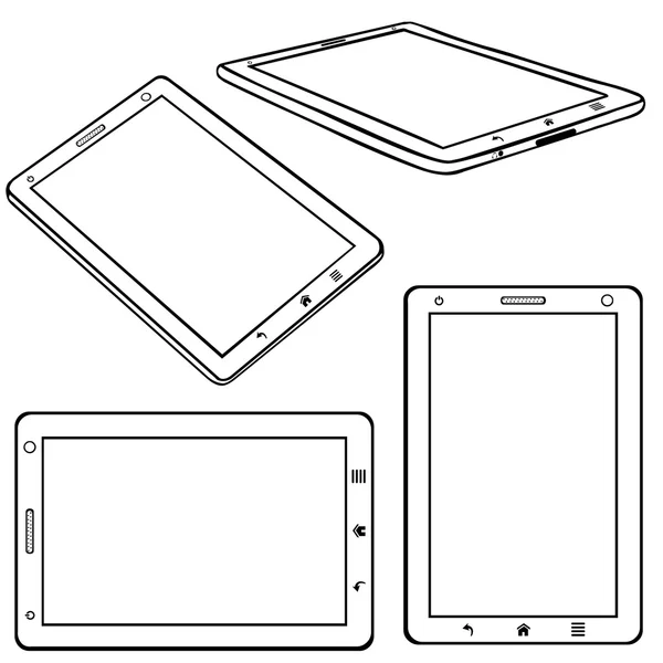 Набор Lineart Tablets PC — стоковый вектор