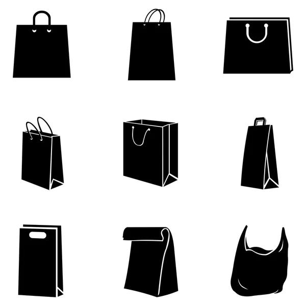Ensemble d'icônes de sacs à provisions — Image vectorielle