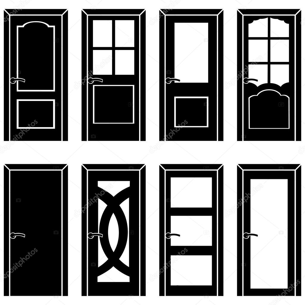 Set of 8 door icons