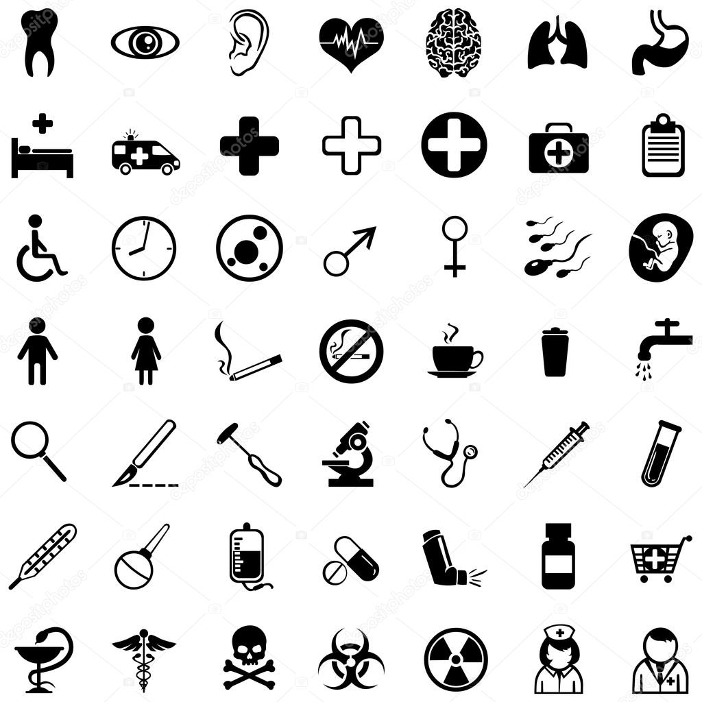 Set of 49 medical icons