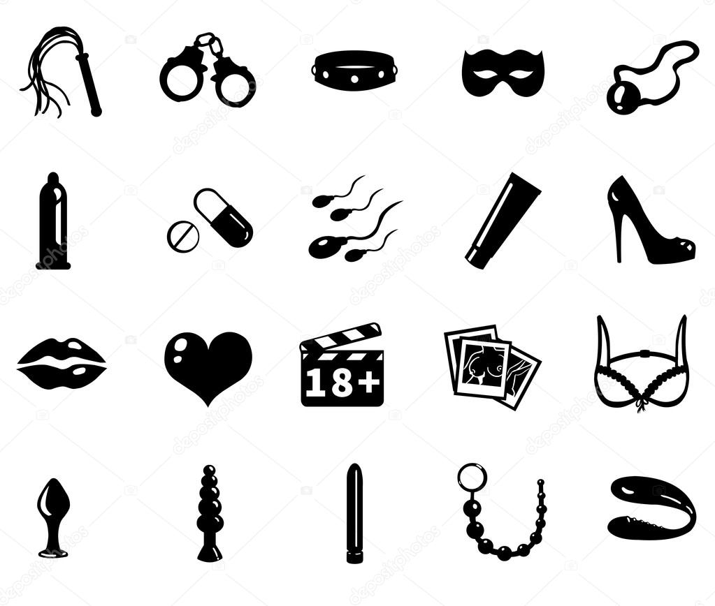 Sex Shop Icons — Stock Vector © Nikiteev 69106167 