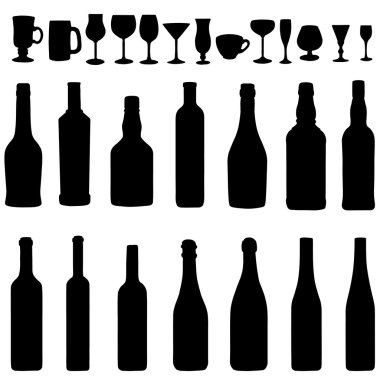 Şişeler ve Stemware Silhouettes