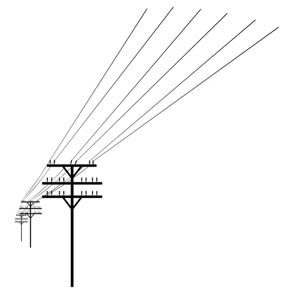 Witte silhouet van de lijn van de macht — Stockvector