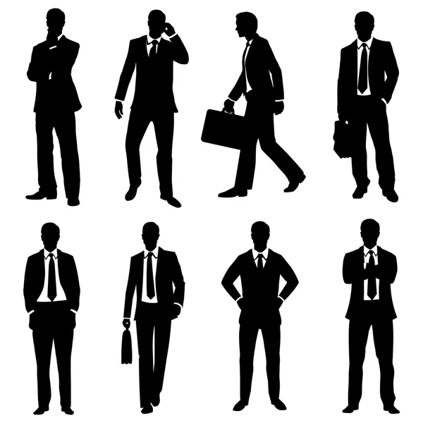 Silhouette di uomini d'affari — Vettoriale Stock