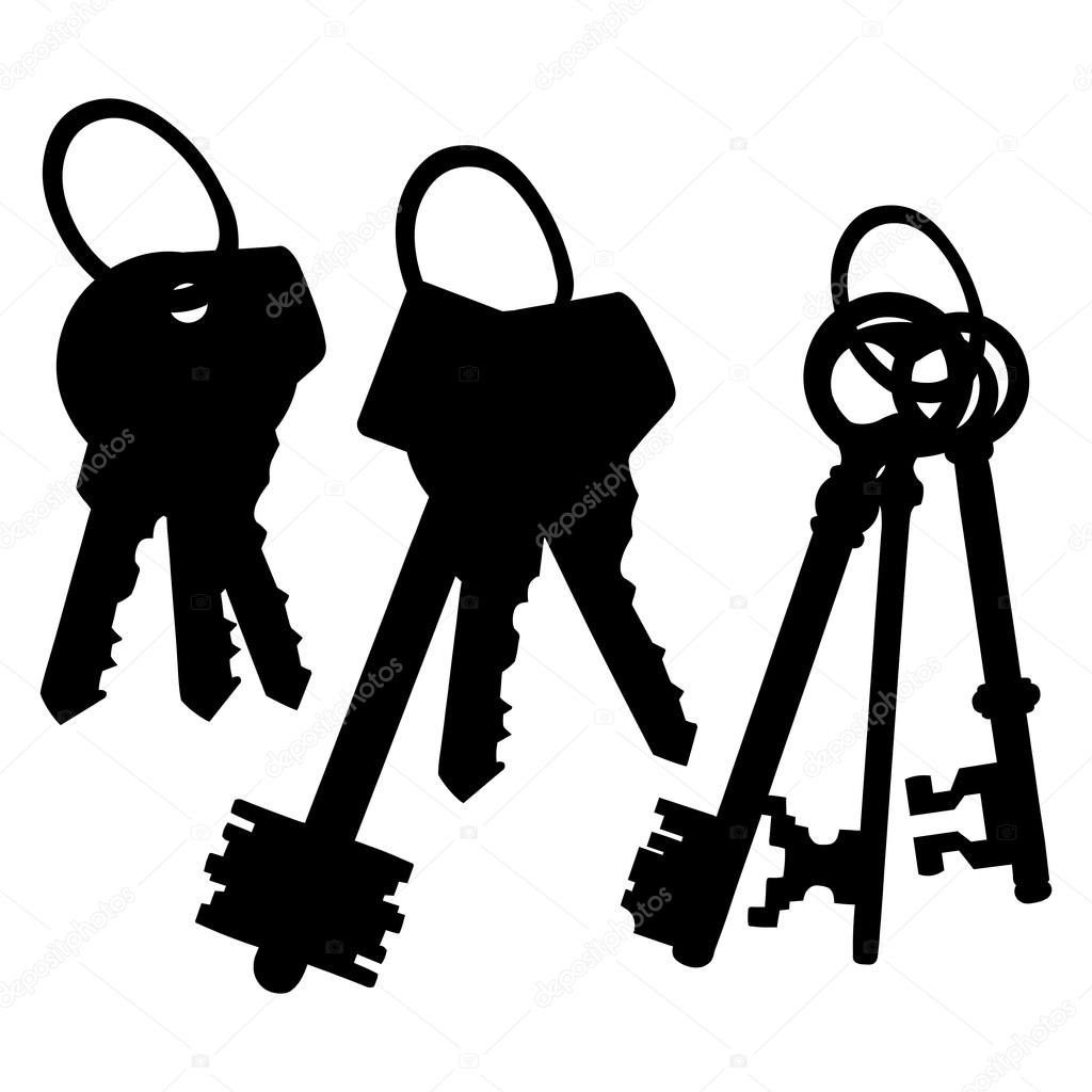 Set of Silhouette Keys Bunches