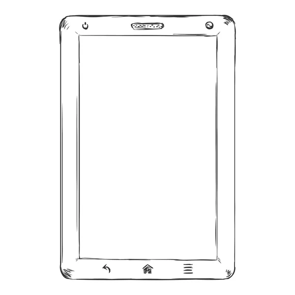 Één schets Tablet Pc — Stockvector