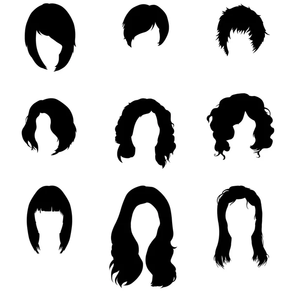 Set of Female Hairdress — Stock Vector