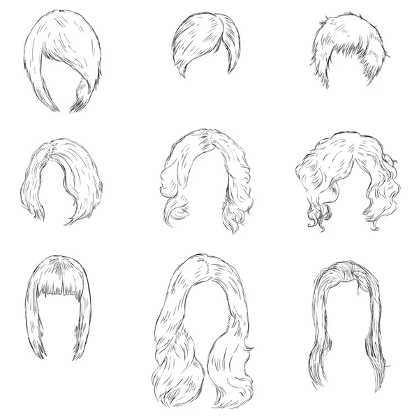 Set of Female Hairdress — Stock Vector