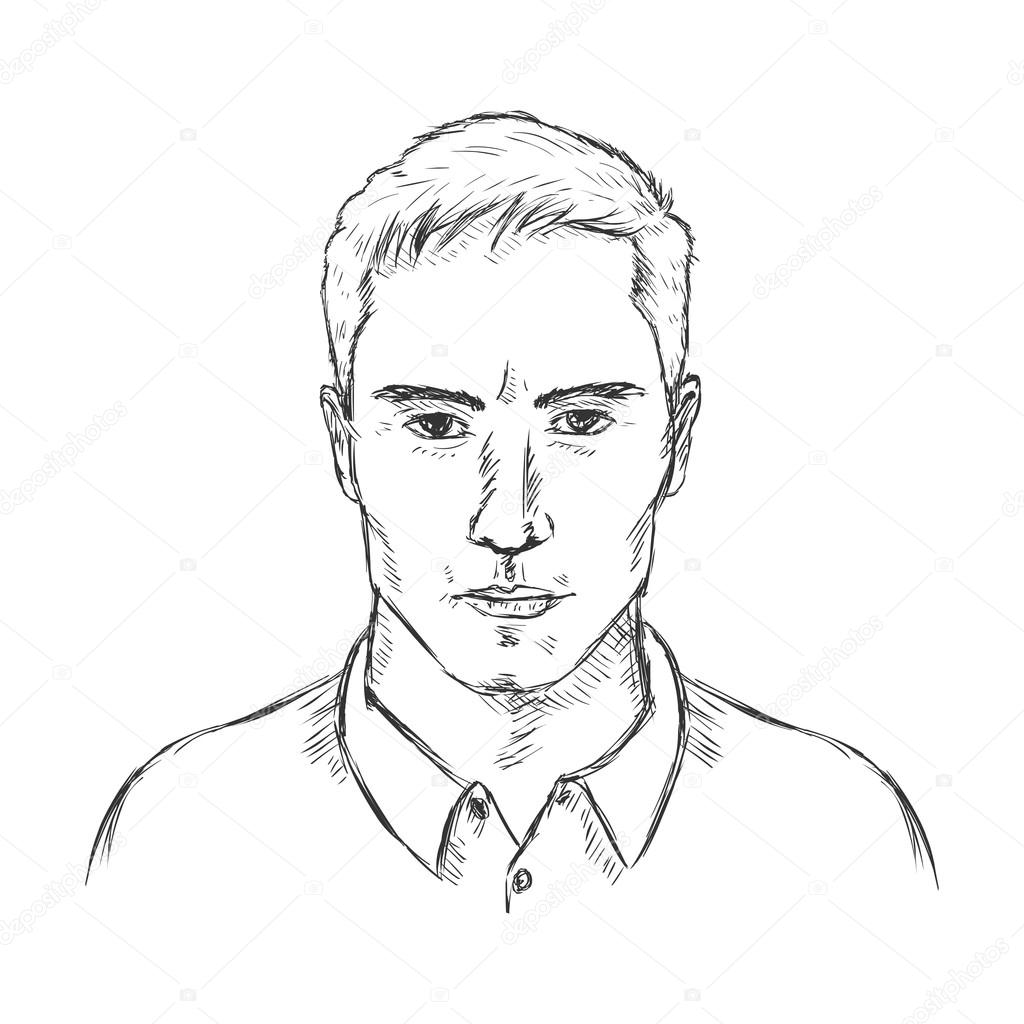 Single Sketch Male Face. Stock Vector Image by ©nikiteev #71943683 Single Sketch Male Face. Stock Vector Image by ©nikiteev #71943683