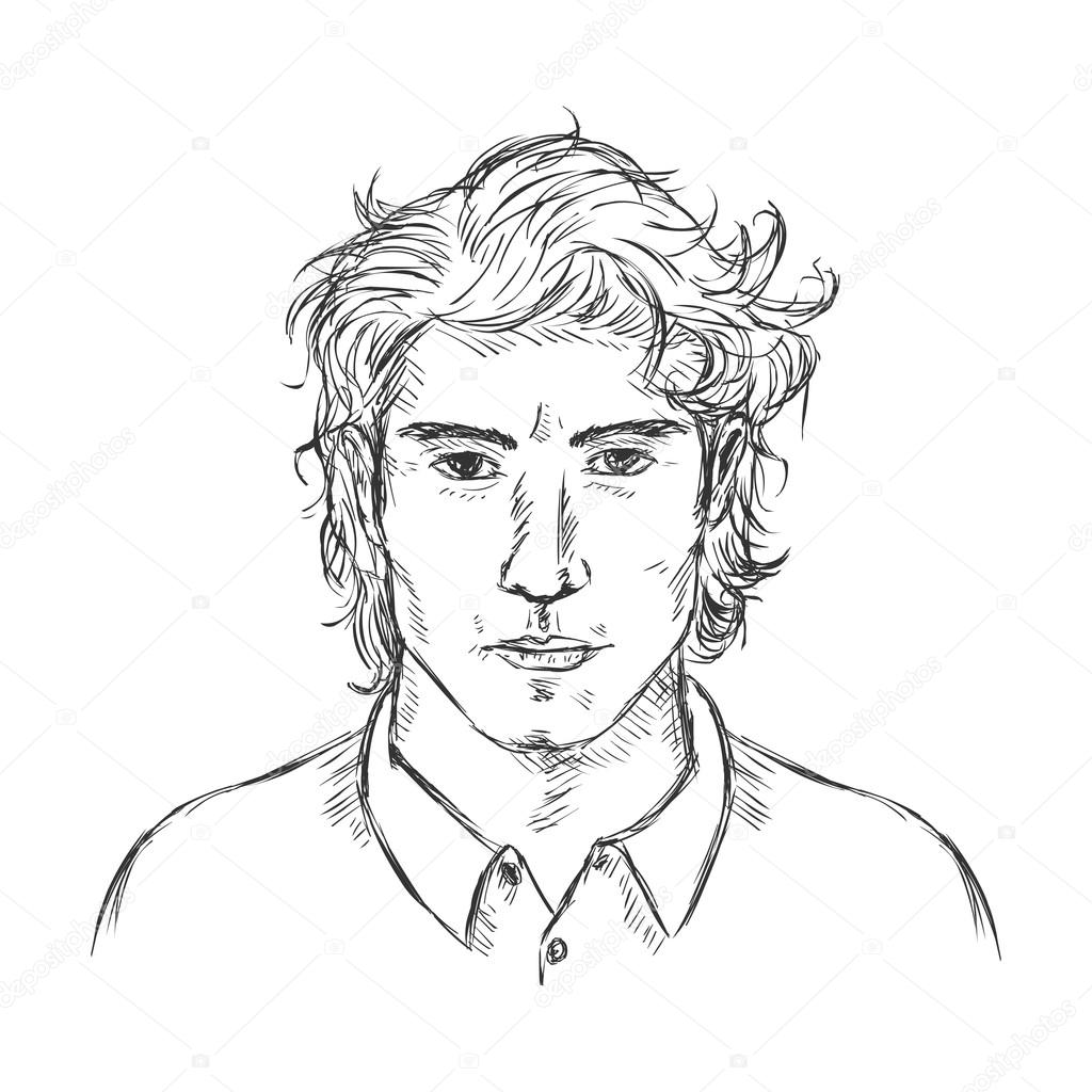 Single Sketch Male Face.