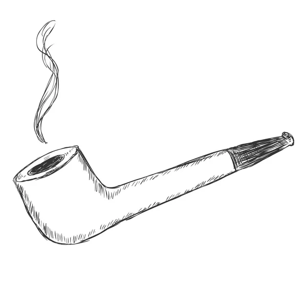 Croquis unique pipe à tabac — Image vectorielle