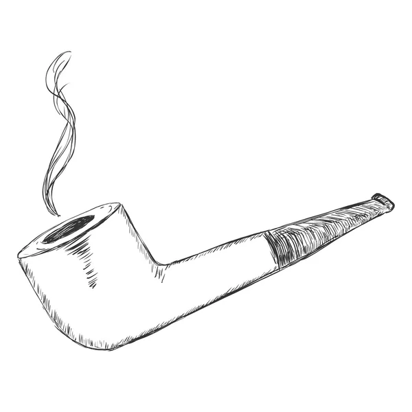 Één schets Tobacco Pipe — Stockvector