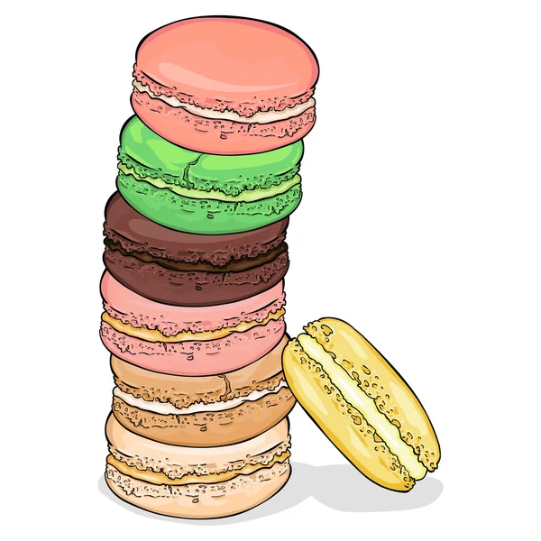 Macaroons de cor dos desenhos animados — Vetor de Stock