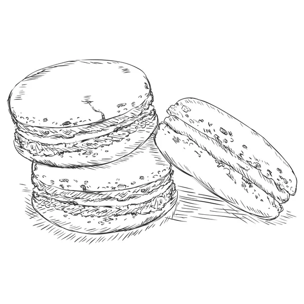 Dessin animé Croquis Macarons — Image vectorielle