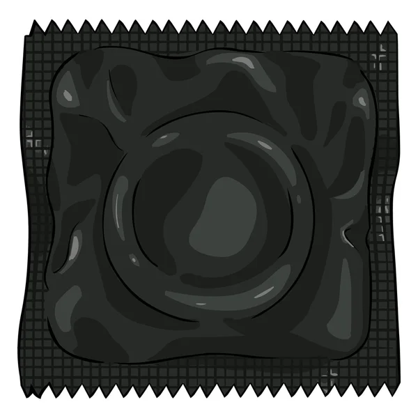 Condón en paquete de turquesa — Vector de stock