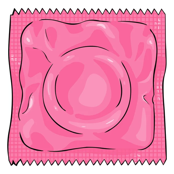 Kondom v tyrkysové balíčku — Stockový vektor