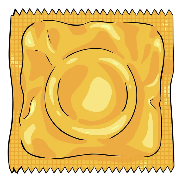 Презерватив в бирюзовом пакете — стоковый вектор