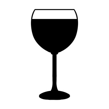 Siyah ve beyaz bir bardak şarap