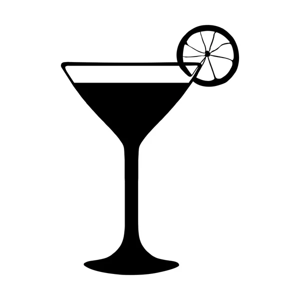Svart och vit Cocktail med Lime — Stock vektor