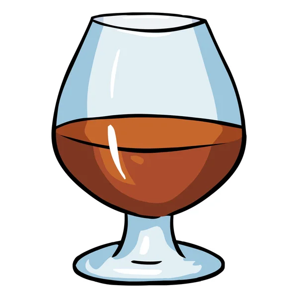 Kreskówka szkła z Cognac — Wektor stockowy