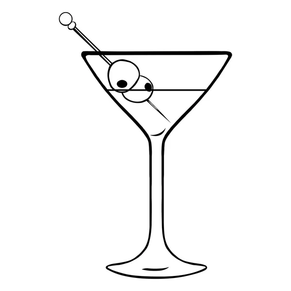 Martini pohár olívabogyóval — Stock Vector