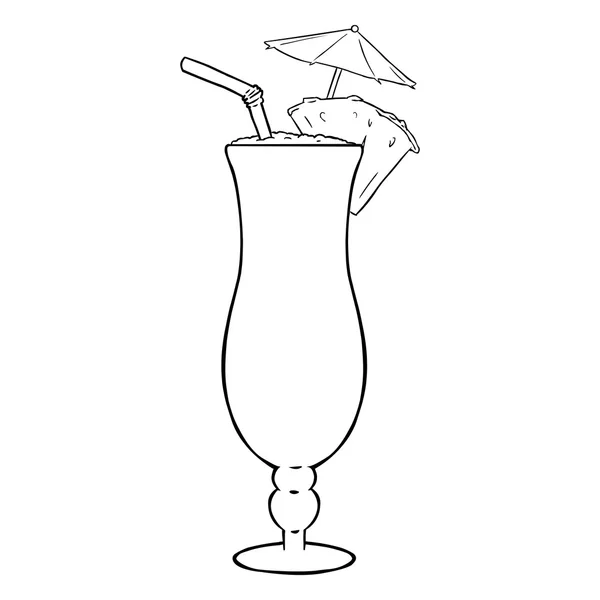 Cóctel Pinot Colada con Piña — Vector de stock