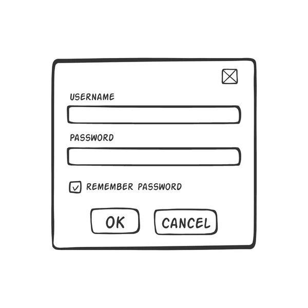 Mot de passe Illustration du dialogue — Image vectorielle