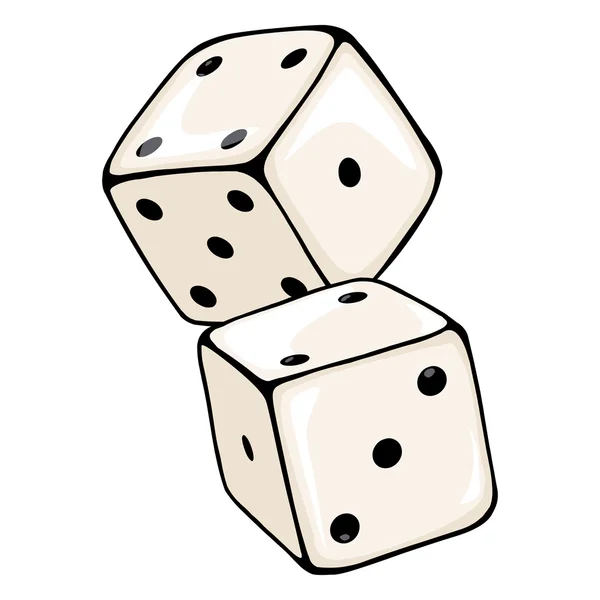 Cartoon Two Dices. — Stockvector