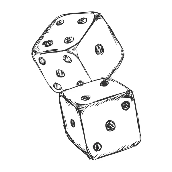 Conjunto de Sketch Dices — Archivo Imágenes Vectoriales