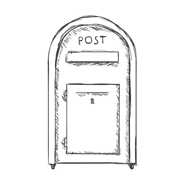 Sketch Street Postbox. — Vettoriale Stock