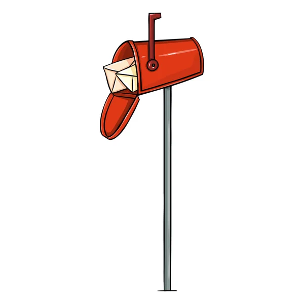 Single Cartoon Mailbox — Stock Vector