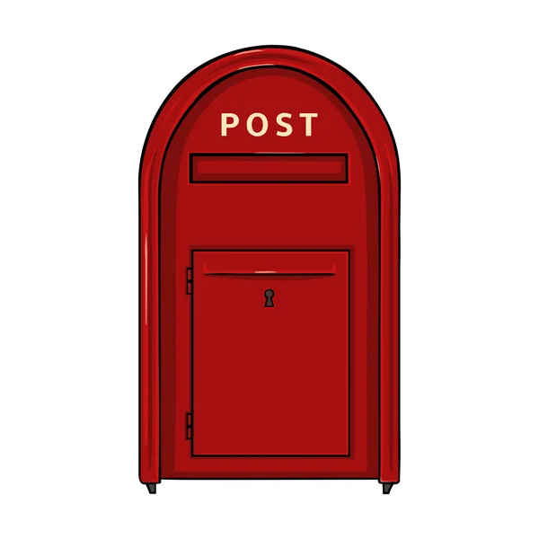 Cartoon Red Street Postbox. — 图库矢量图片