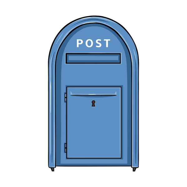 Cartoon Blue Street Postbox. — 图库矢量图片