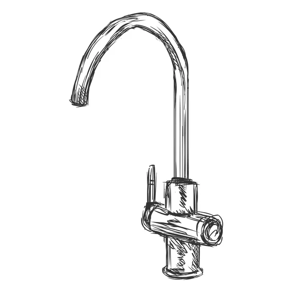 Szkic kuchnia Faucet — Wektor stockowy