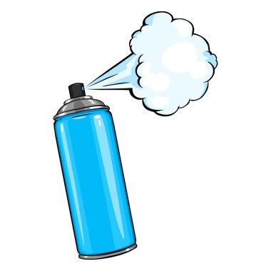 Aerosol sprey mavi boya ile