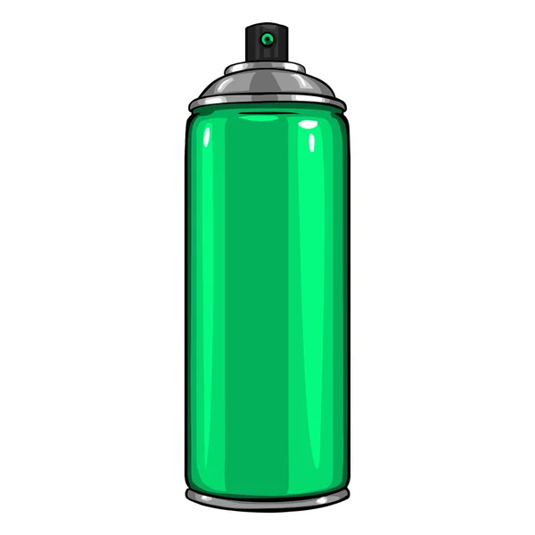 Aerosol Spray with Green Paint — Stock Vector