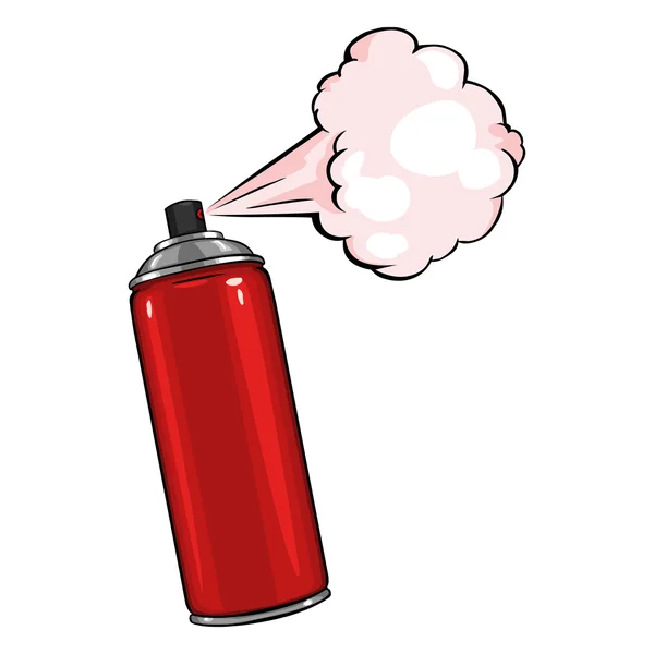 Aerosol Spray with Red Paint — Stock Vector